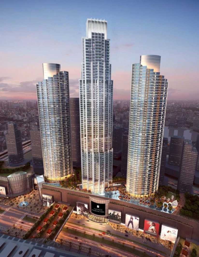 Hotel and residences structure in Downtown Dubai